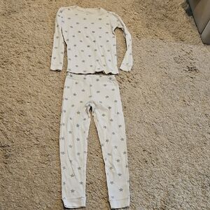 Primary White Star Pajama Set size 8-9